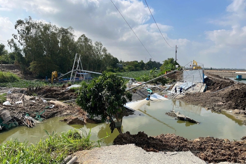 Sạt lở bờ ao, 100 tấn cá tra của một nông dân Đồng Tháp trôi sông - 1