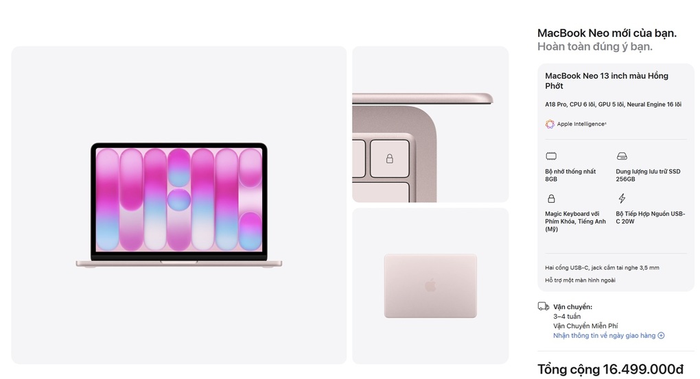 MacBook Neo lên kệ tại Việt Nam, cạnh tranh laptop Windows phổ thông - 1 MacBook Neo lên kệ tại Việt Nam, cạnh tranh laptop Windows phổ thông - 1