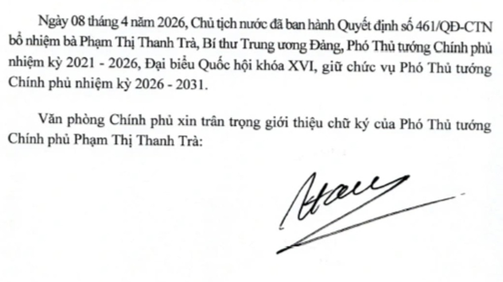 Giới thiệu chữ ký của Thủ tướng Lê Minh Hưng và 6 Phó Thủ tướng - 4