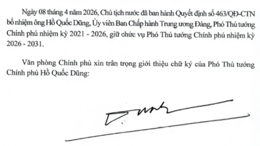 Giới thiệu chữ ký của Thủ tướng Lê Minh Hưng và 6 Phó Thủ tướng - 5