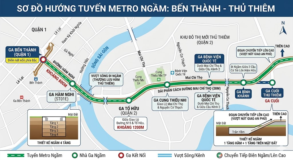 Metro Bến Thành - Thủ Thiêm đi ngầm vượt sông Sài Gòn thế nào? - Ảnh 1.