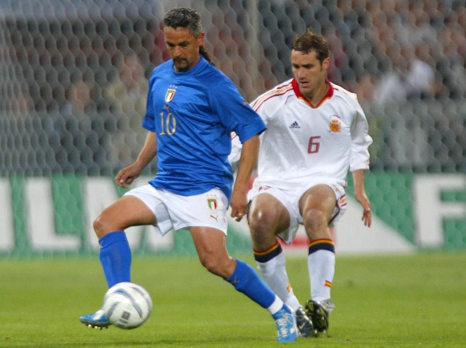 Roberto Baggio trong trận cuối cùng dưới màu áo tuyển Italy. Ảnh: Reuters