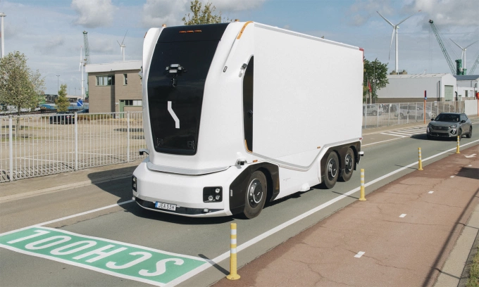 Xe tải tự lái của Einride, hãng chuyên về xe điện và xe tự lái của Thụy Điển. Ảnh: Einride