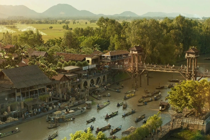 Đại cảnh chợ nổi miền Nam xưa trong Đất rừng phương Nam. Ảnh:Thanh Huyền