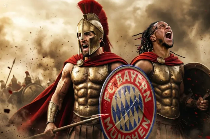 Báo Tây Ban Nha Marca tạo ảnh AI ví Bayern như đạo quân Sparta.