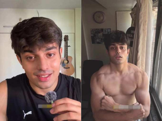 Thân hình săn chắc của Eshaan sau khi giảm cân. Ảnh chụp màn hình