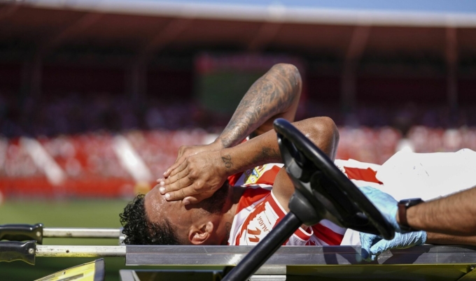 Luis Suarez bật khóc khi chấn thương nặng năm 2023. Ảnh: La Liga