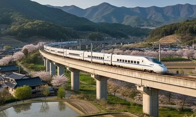 Tàu tốc độ cao KTX ở Hàn Quốc. Ảnh: Asia Trains