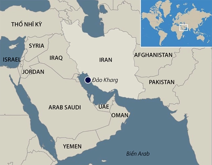 Vị trí đảo Kharg. Đồ họa: CNBC