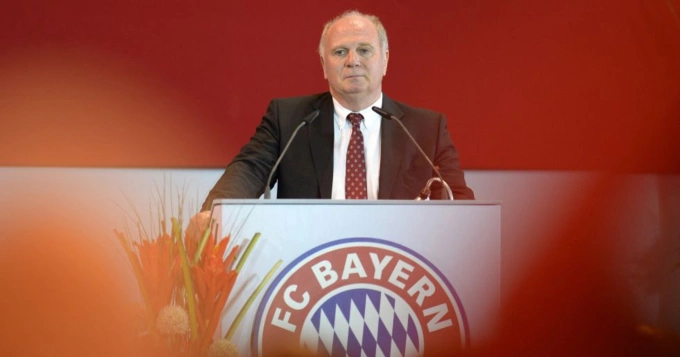 Ông Uli Hoeness trong quãng thời gian còn giữ chức Chủ tịch Bayern Munich. Ảnh: AFP