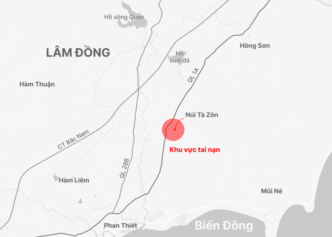 Khu vực xảy ra tai nạn. Đồ họa: Hoàng Thanh
