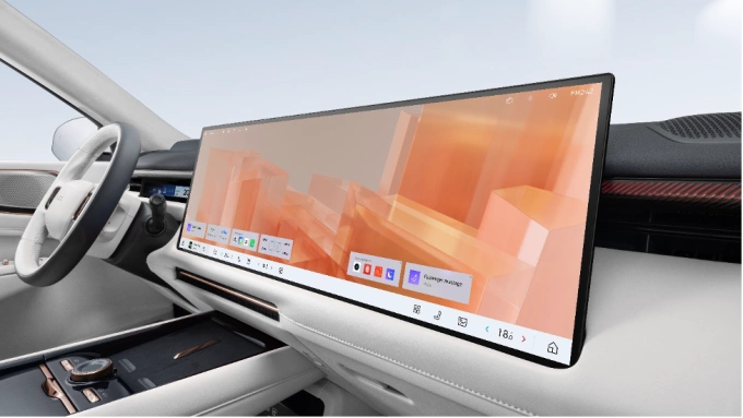 Màn hình giải trí 30 inch, độ phân giải 6K trên Lynk & Co 900. Ảnh: Lynk & Co