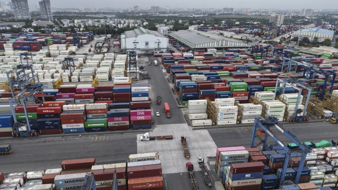 Container hàng hóa tại cảng Cát Lái, TP HCM, chiều 4/2. Ảnh:Thanh Tùng