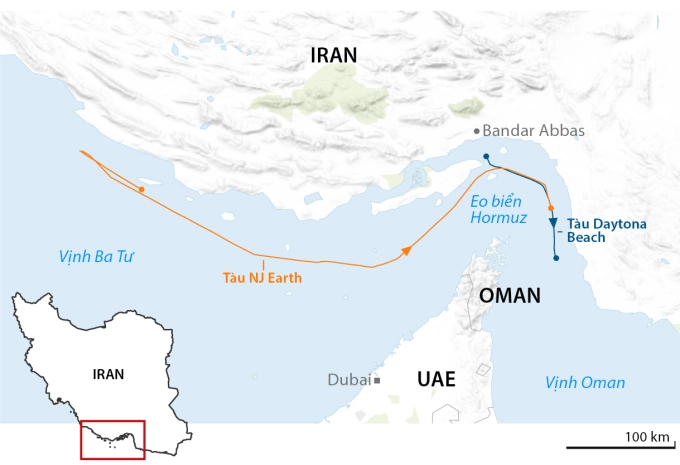 Hành trình qua eo biển Hormuz của hai tàu hàng