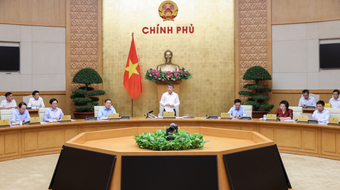 Thành viên Chính phủ dự phiên họp Thường trực Chính phủ, sáng 9/4. Ảnh: Nhật Bắc