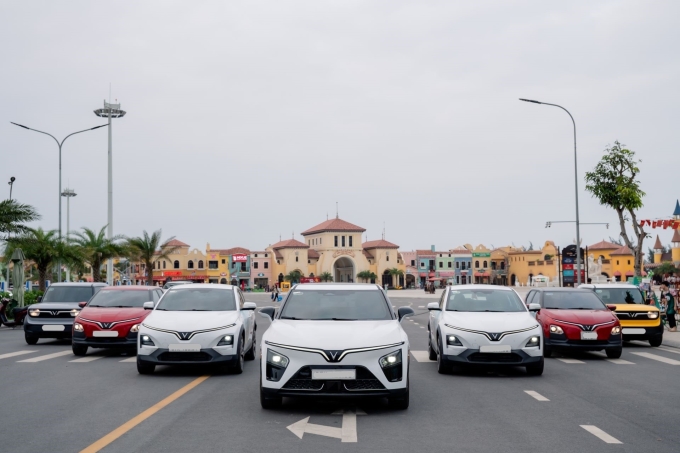 Dàn xe điện VinFast tại một sự kiện. Ảnh: VinFast