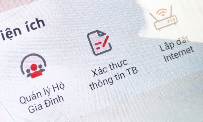 Giao diện xác thực thông tin thuê bao trên ứng dụng của một nhà mạng. Ảnh: Lưu Quý